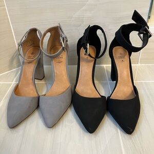 Call it Spring US Size 6.5 Vegan Leather Heels with Gold Detail (2 Pairs)
